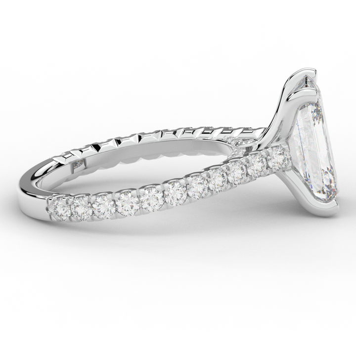 4.25CT.TW EMERALD CUT LAB DIAMOND SOLITAIRE ENGAGEMENT RING - Nazarelle