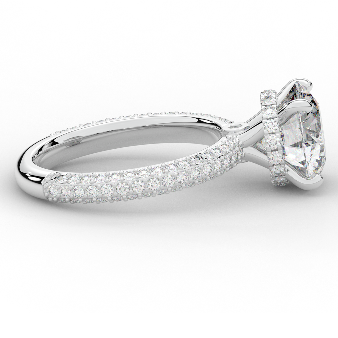 3.60CT.TW ROUND LAB DIAMOND SOLITAIRE ENGAGEMENT RING - Nazarelle