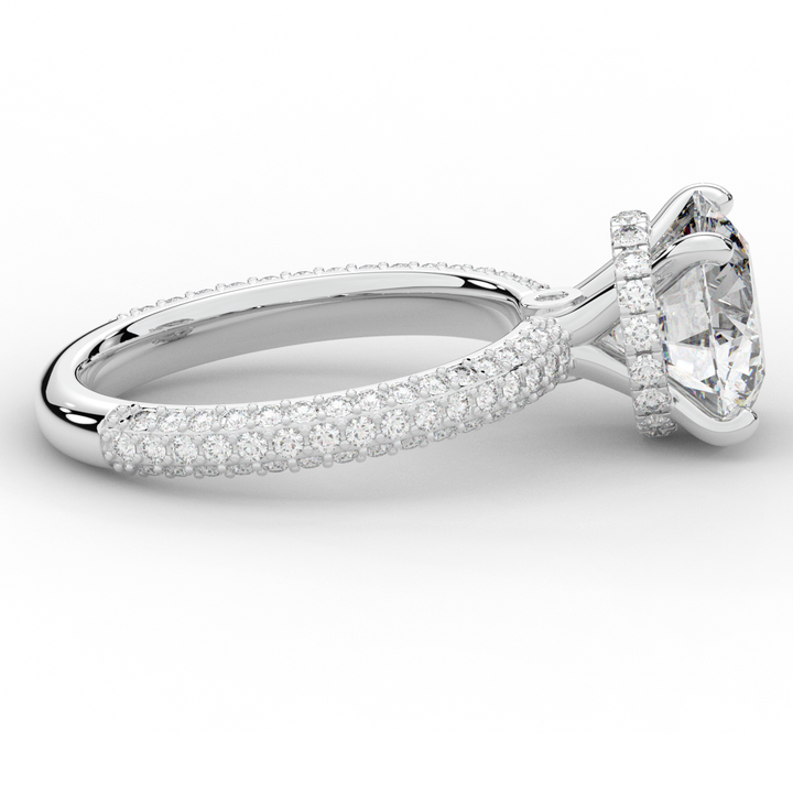 3.60CT.TW ROUND LAB DIAMOND SOLITAIRE ENGAGEMENT RING - Nazarelle