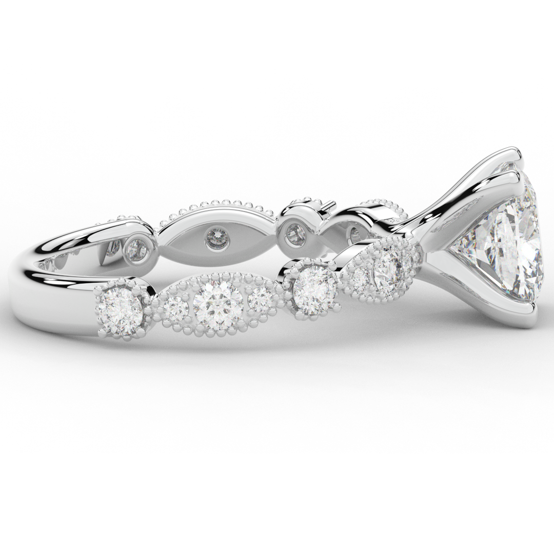 2.50CT.TW CUSHION LAB DIAMOND SOLITAIRE ENGAGEMENT RING - Nazarelle