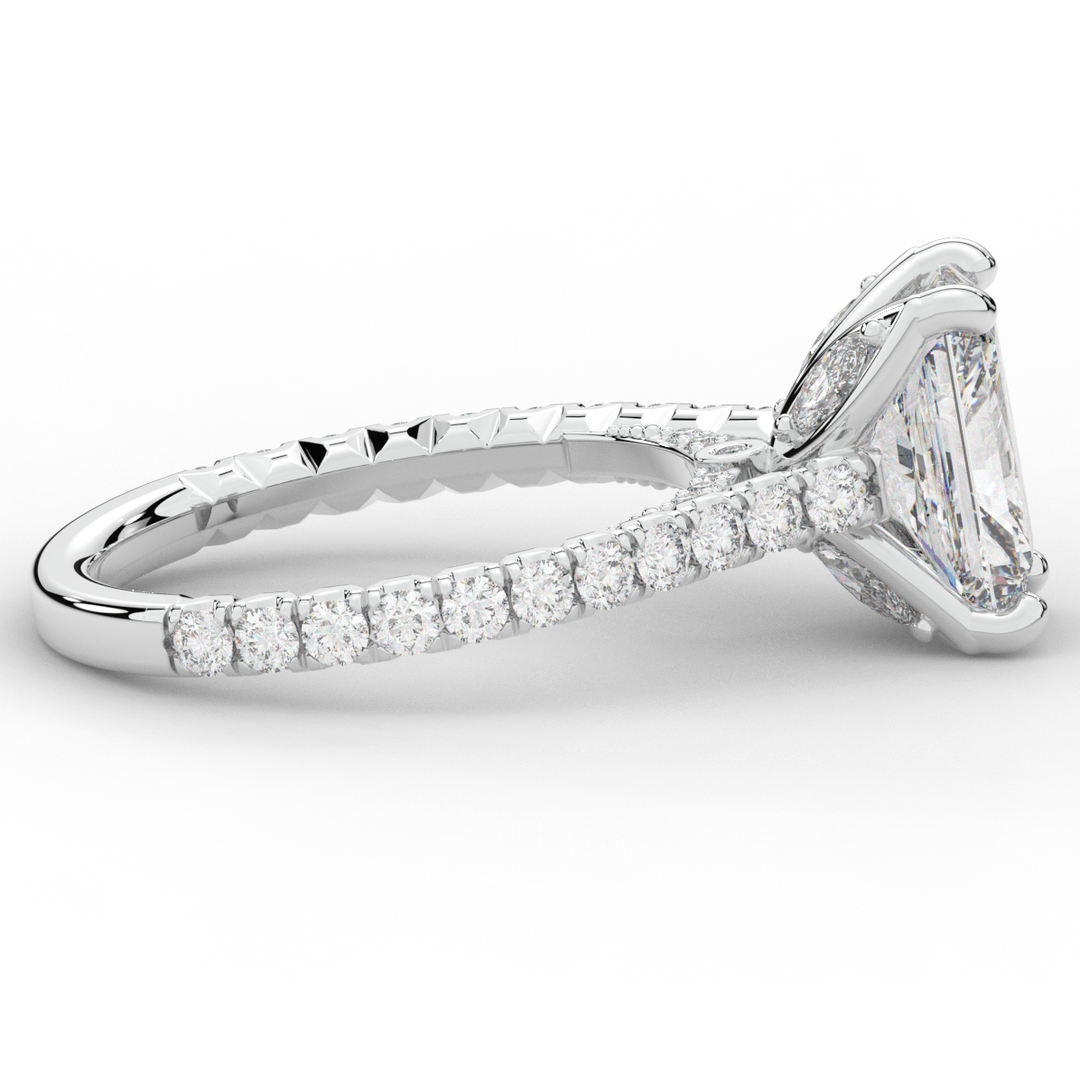 2.70CT.TW RADIANT LAB DIAMOND SOLITAIRE ENGAGEMENT RING - Nazarelle