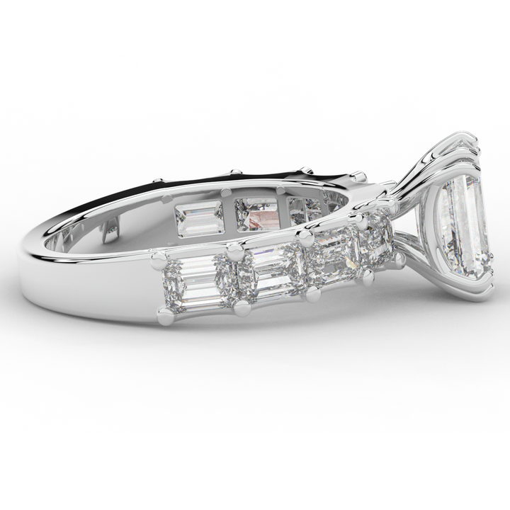 3.75CT.TW EMERALD CUT LAB DIAMOND SOLITAIRE ENGAGEMENT RING