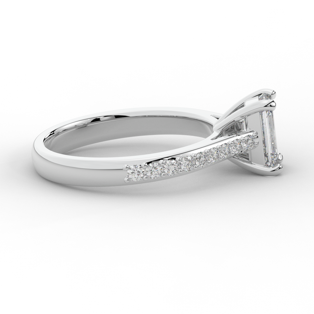 1.25CT.TW EMERALD CUT LAB DIAMOND SOLITAIRE ENGAGEMENT RING - Nazarelle