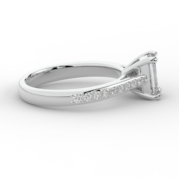1.25CT.TW EMERALD CUT LAB DIAMOND SOLITAIRE ENGAGEMENT RING - Nazarelle