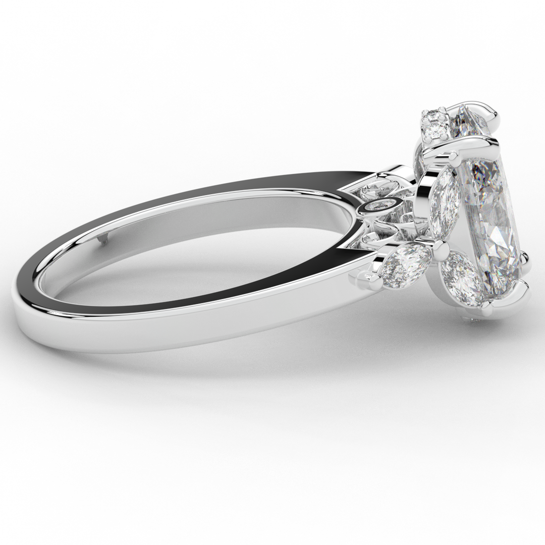 2.85CT.TW OVAL LAB DIAMOND ENGAGEMENT RING - Nazarelle