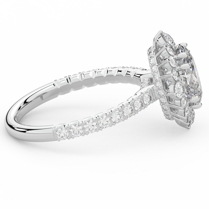 2.80CT.TW OVAL LAB DIAMOND HALO ENGAGEMENT RING - Nazarelle