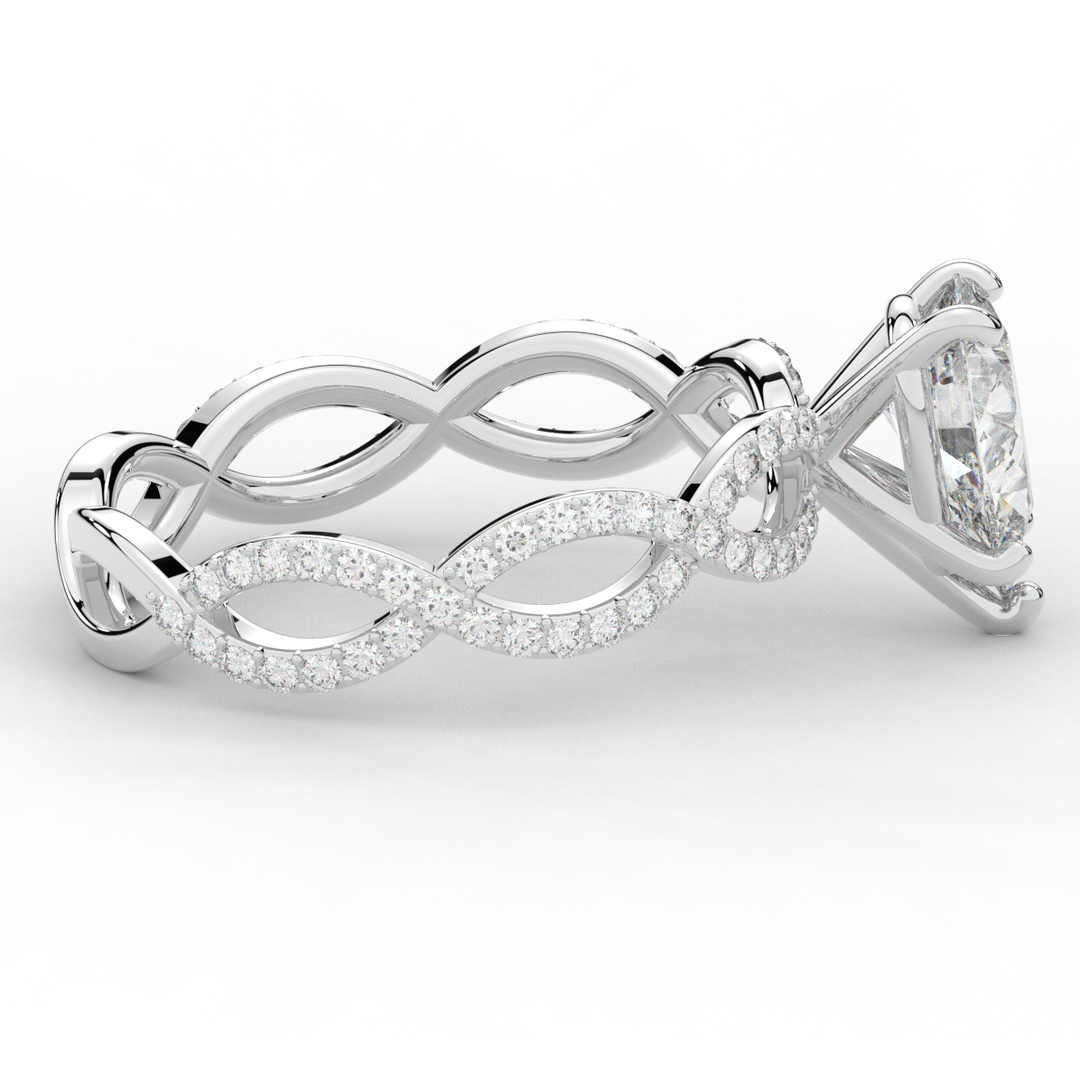 1.30CT.TW PEAR LAB DIAMOND TWIST BAND ENGAGEMENT RING - Nazarelle