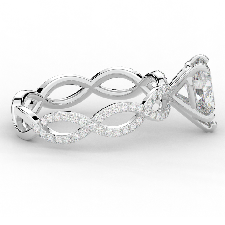 1.30CT.TW PEAR LAB DIAMOND TWIST BAND ENGAGEMENT RING - Nazarelle