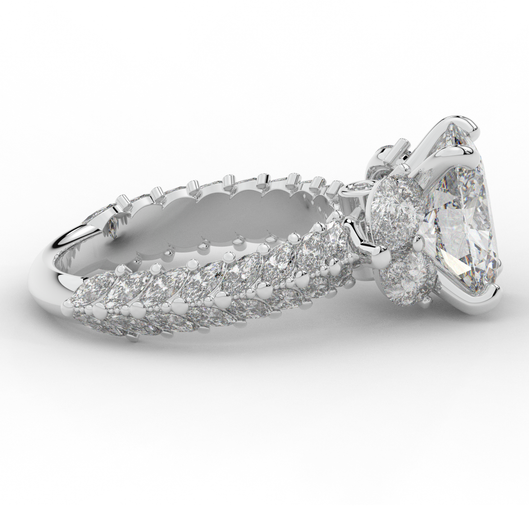 5.25CT.TW OVAL LAB DIAMOND HALO ENGAGEMENT RING - Nazarelle