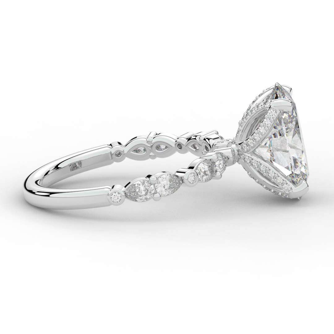3.60CT.TW OVAL LAB DIAMOND SOLITAIRE ENGAGEMENT RING - Nazarelle