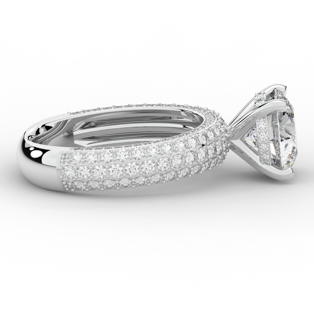 4.80CT.TW ROUND LAB DIAMOND UNDERHALO ENGAGEMENT RING - Nazarelle