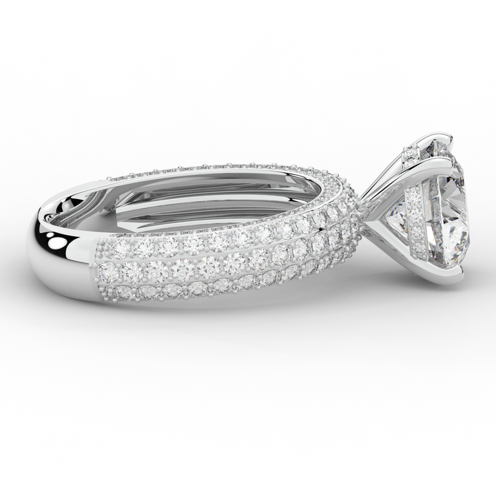 4.80CT.TW ROUND LAB DIAMOND UNDERHALO ENGAGEMENT RING - Nazarelle