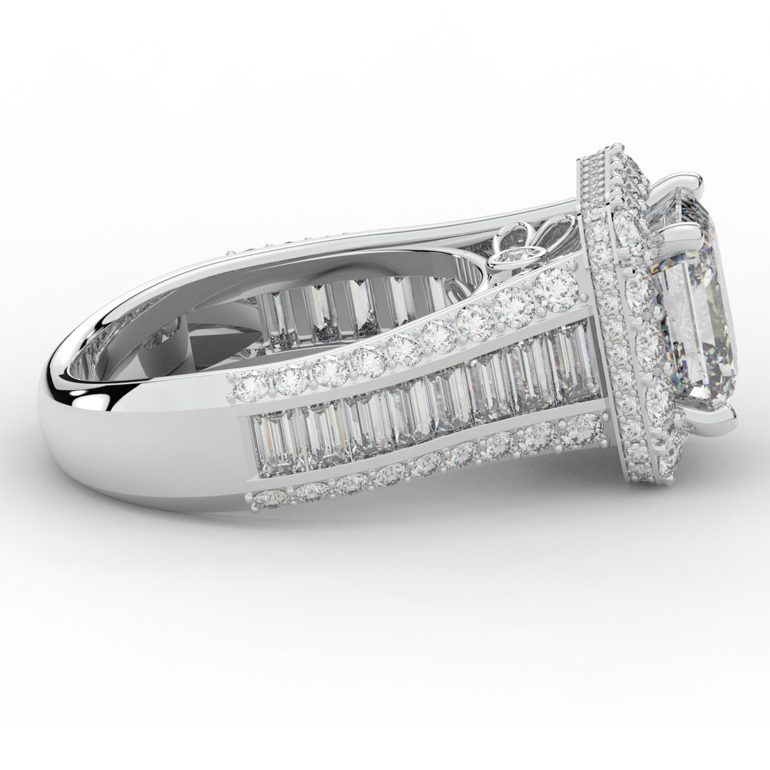 6.10CT.TW ASCHER LAB DIAMOND HALO ENGAGEMENT RING - Nazarelle