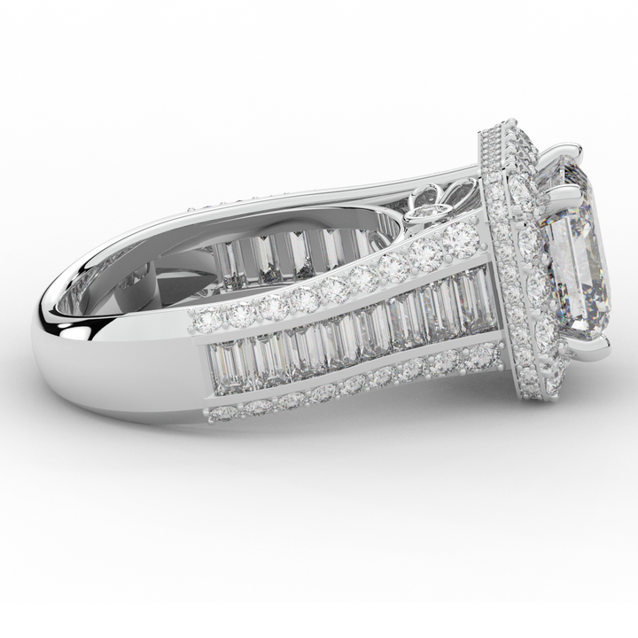 6.10CT.TW ASCHER LAB DIAMOND HALO ENGAGEMENT RING - Nazarelle