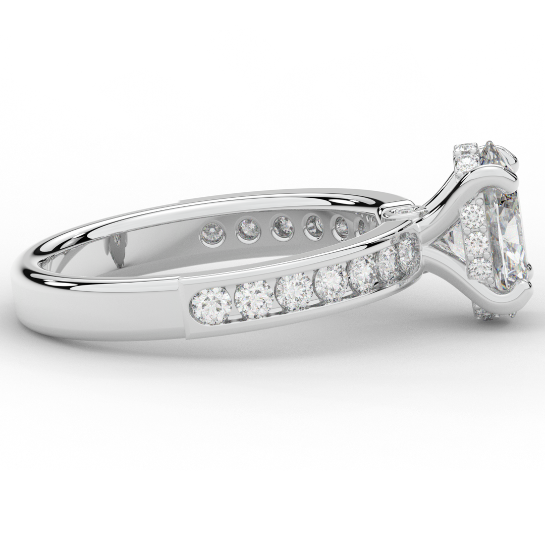 1.95CT.TW OVAL LAB DIAMOND UNDERHALO ENGAGEMENT RING - Nazarelle