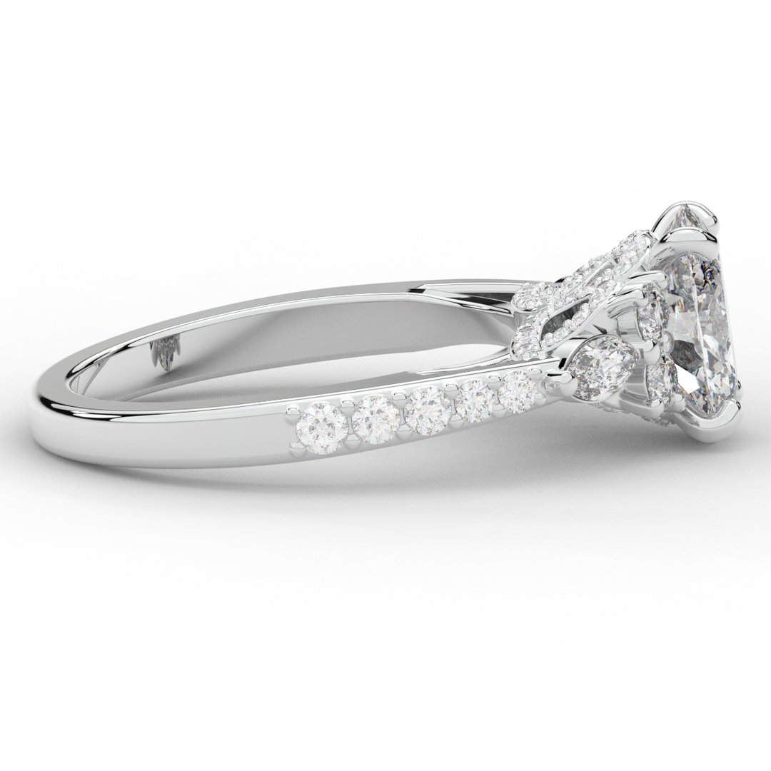 1.35CT.TW OVAL LAB DIAMOND ENGAGEMENT RING - Nazarelle