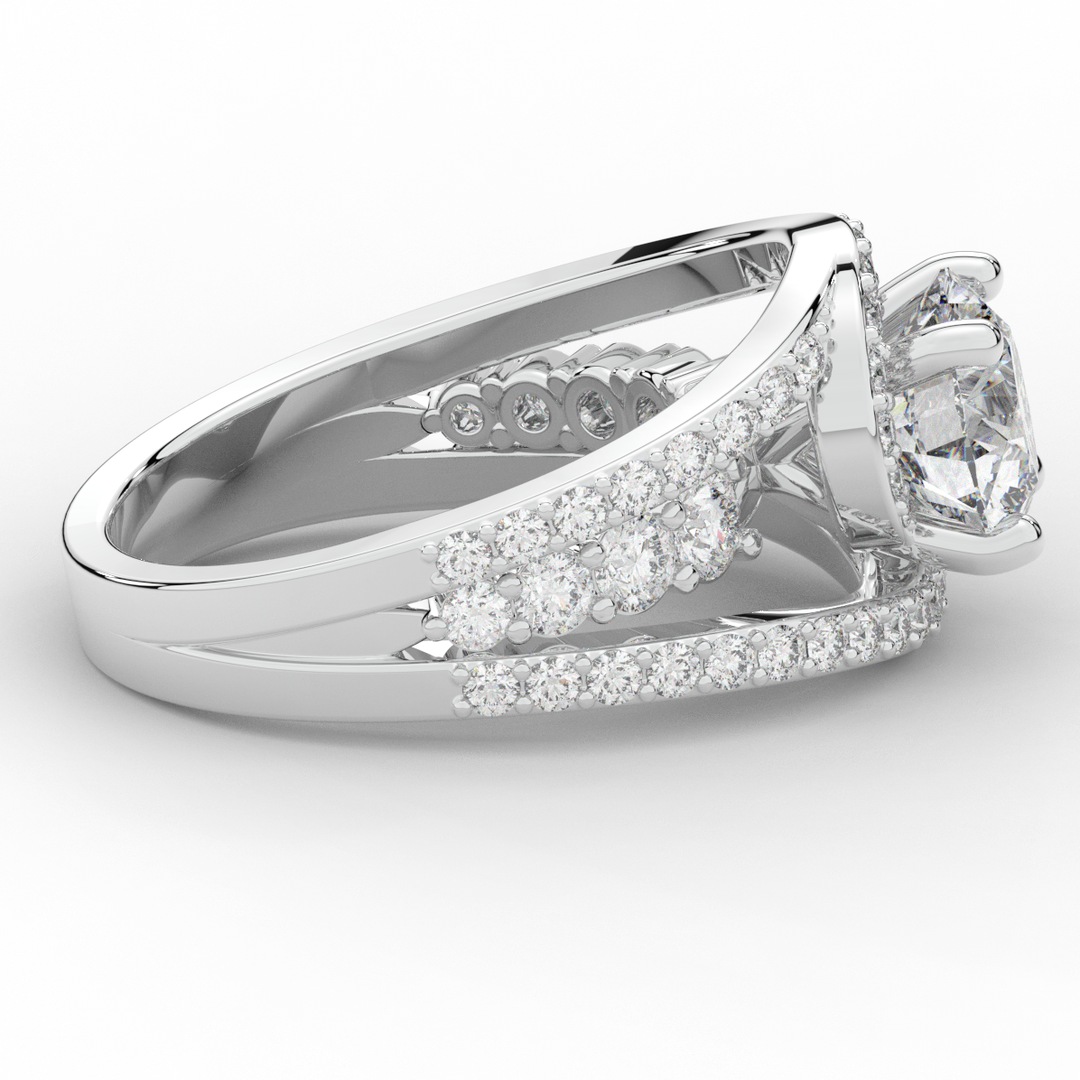 3.30CT.TW ROUND LAB DIAMOND ENGAGEMENT RING - Nazarelle
