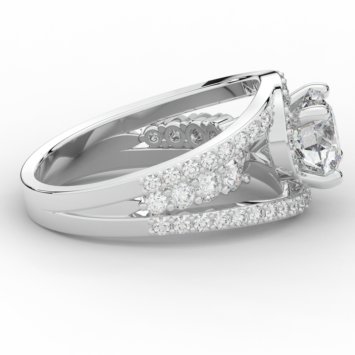 3.30CT.TW ROUND LAB DIAMOND ENGAGEMENT RING - Nazarelle