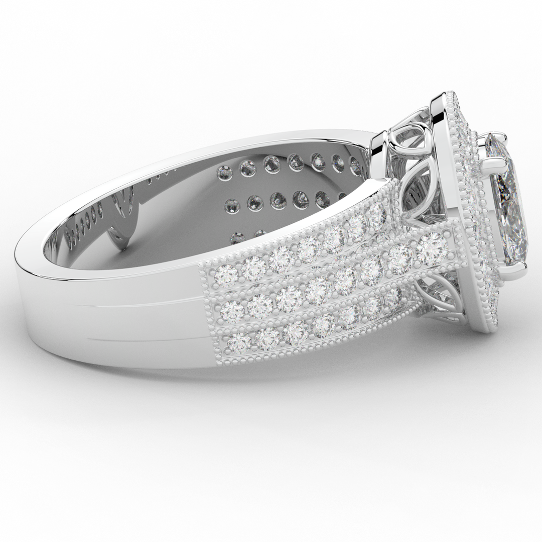 1.80CT.TW OVAL LAB DIAMOND HALO ENGAGEMENT RING - Nazarelle