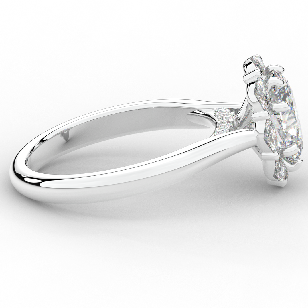 1.90CT.TW OVAL LAB DIAMOND HALO ENGAGEMENT RING - Nazarelle