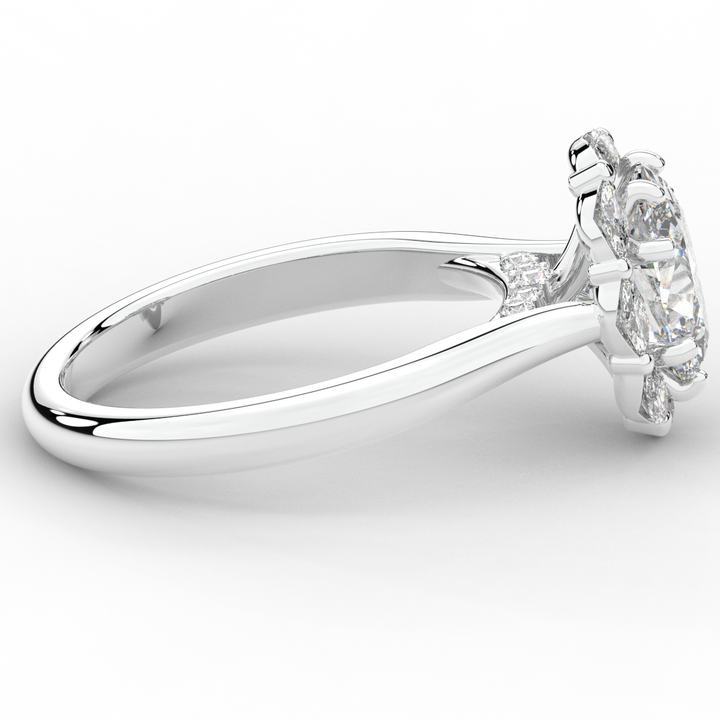 1.90CT.TW OVAL LAB DIAMOND HALO ENGAGEMENT RING - Nazarelle
