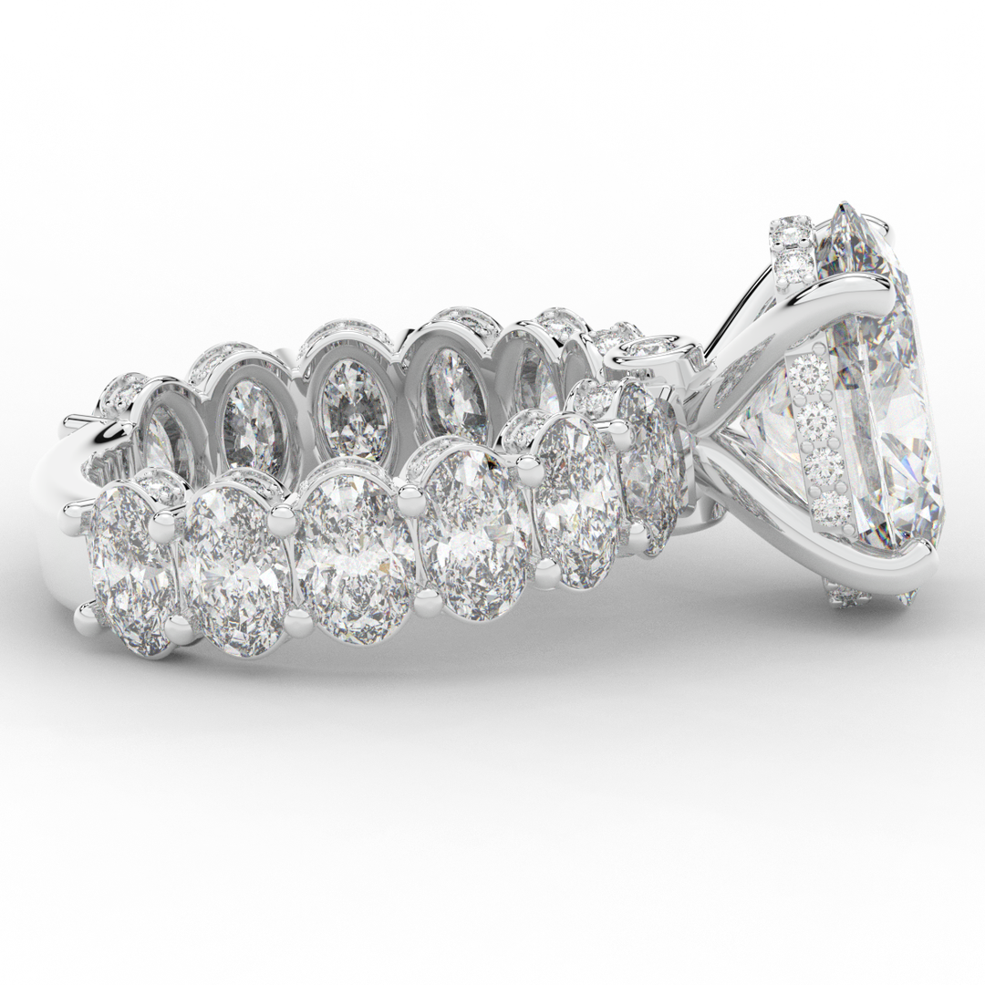 10.90CT.TW OVAL LAB DIAMOND SOLITAIRE ENGAGEMENT RING - Nazarelle
