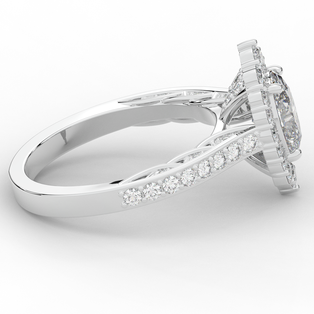 1.75CT.TW OVAL LAB DIAMOND HALO ENGAGEMENT RING - Nazarelle