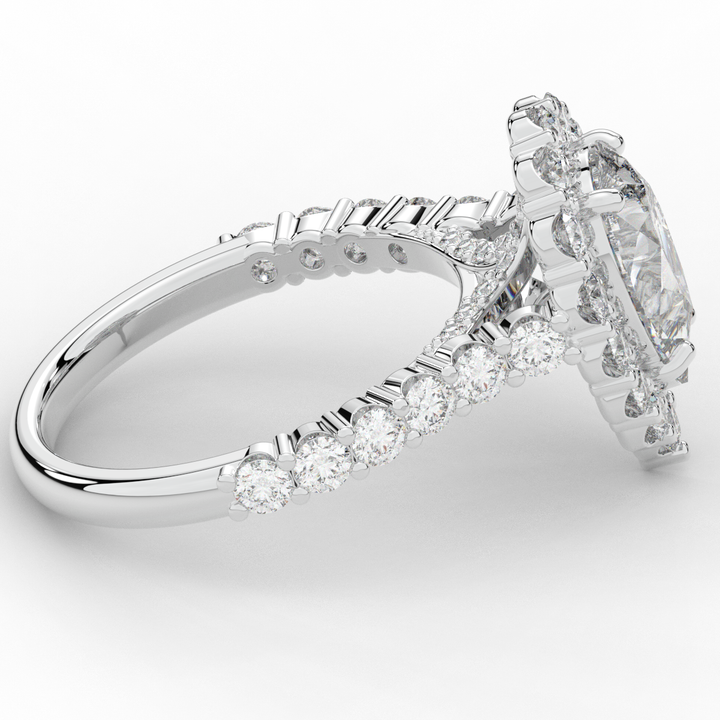 3.10CT.TW PEAR LAB DIAMOND HALO ENGAGEMENT RING - Nazarelle