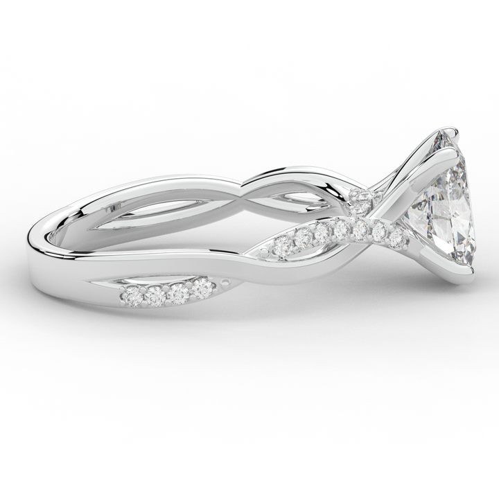 1.70CT.TW OVAL LAB DIAMOND TWIST BAND ENGAGEMENT RING - Nazarelle