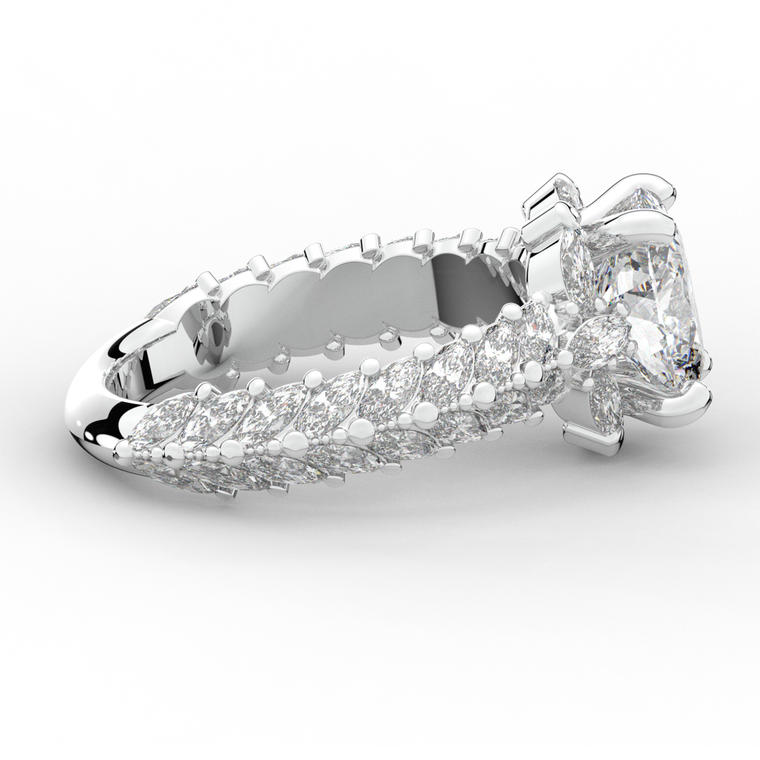 3.10CT.TW OVAL LAB DIAMOND HALO ENGAGEMENT RING - Nazarelle