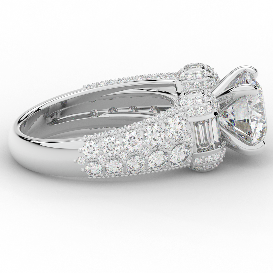 4.75CT.TW ROUND LAB DIAMOND ENGAGEMENT RING - Nazarelle