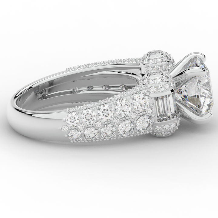 4.75CT.TW ROUND LAB DIAMOND ENGAGEMENT RING - Nazarelle