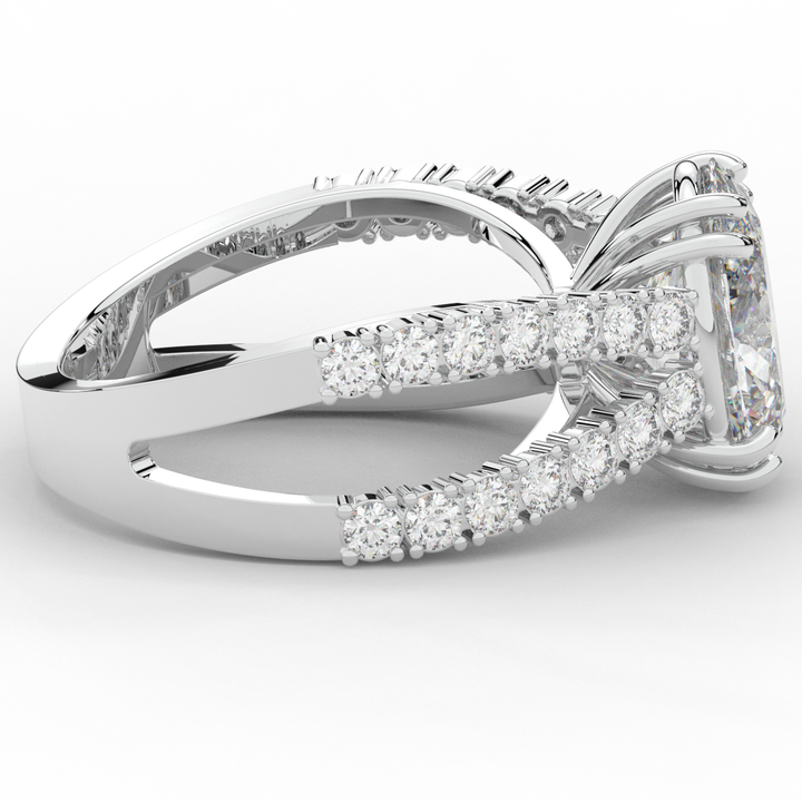 3.75CT.TW OVAL LAB DIAMOND SPLIT BAND ENGAGEMENT RING