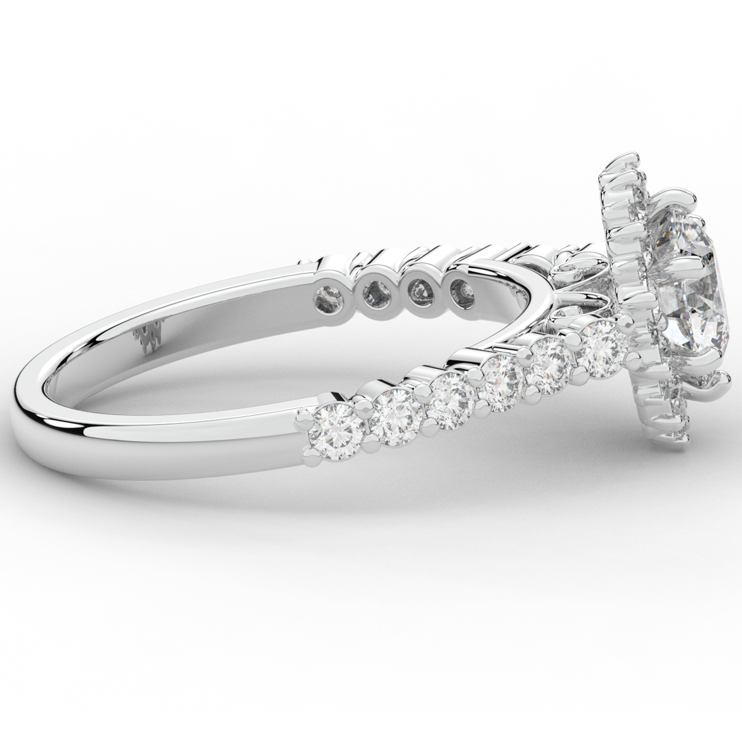 1.60CT.TW ROUND LAB DIAMOND HALO ENGAGEMENT RING - Nazarelle