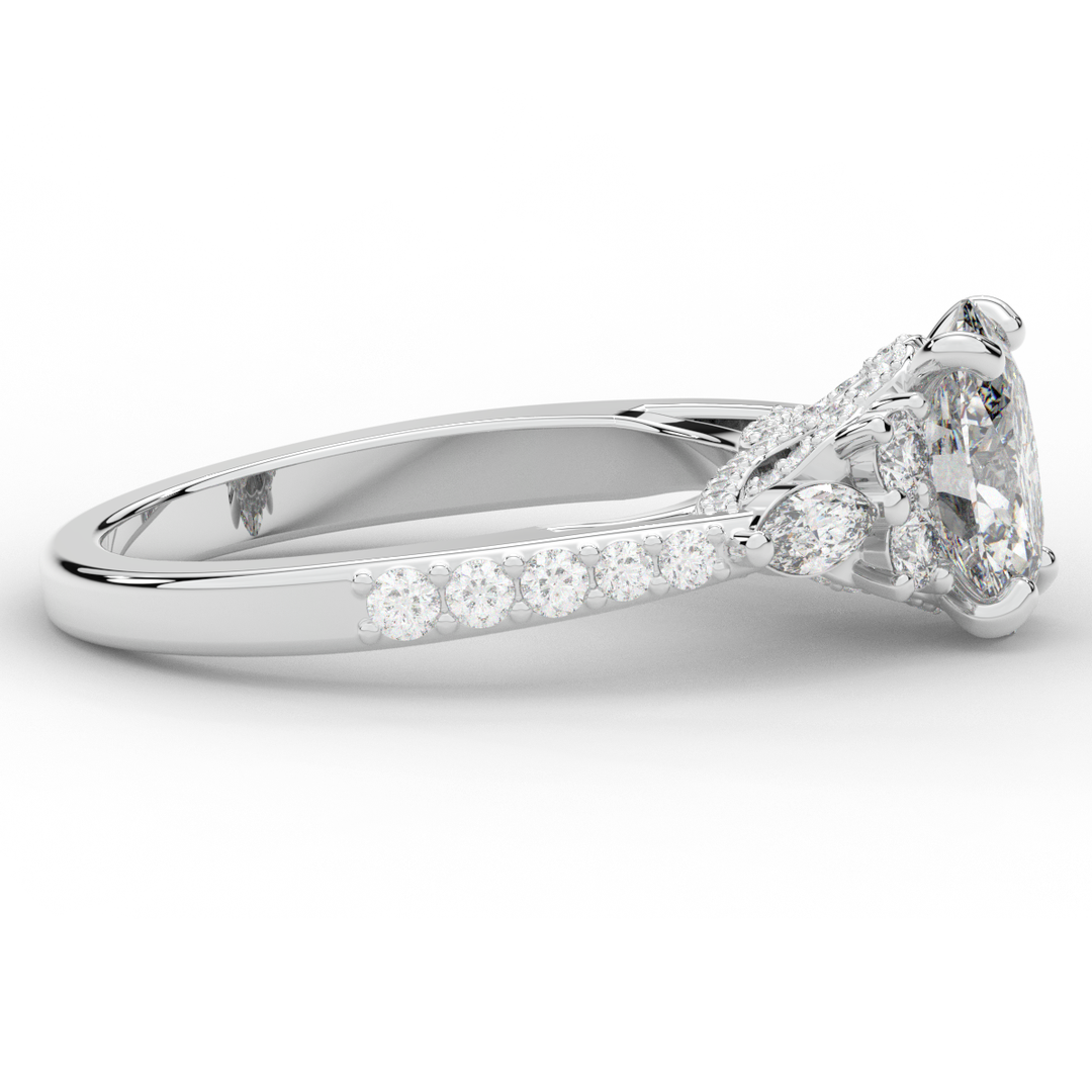 1.35CT.TW OVAL LAB DIAMOND ENGAGEMENT RING - Nazarelle