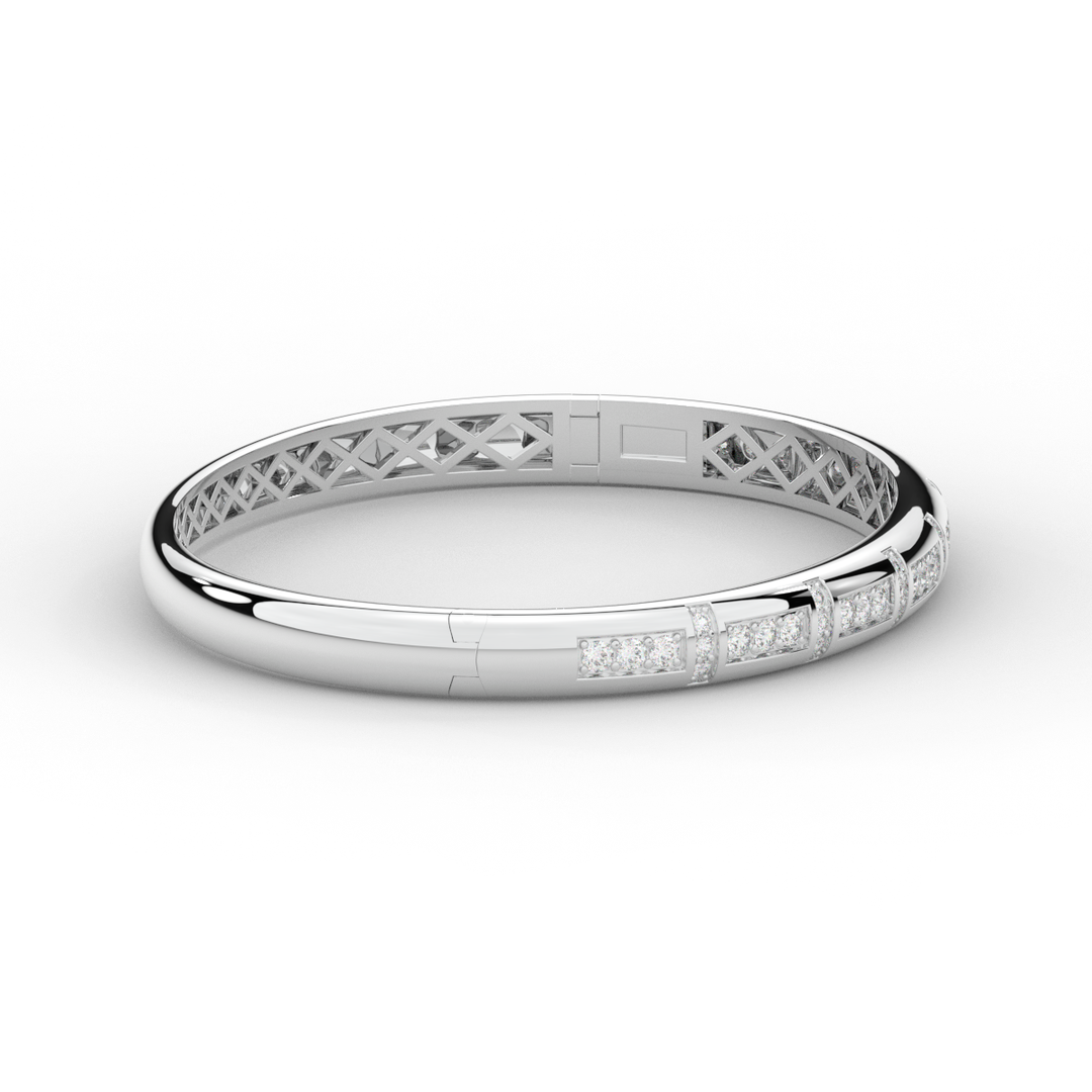1.25CT.TW ROUND LAB DIAMOND BANGLE - Nazarelle