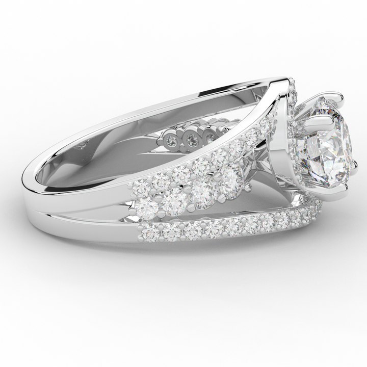 3.30CT.TW ROUND LAB DIAMOND ENGAGEMENT RING - Nazarelle