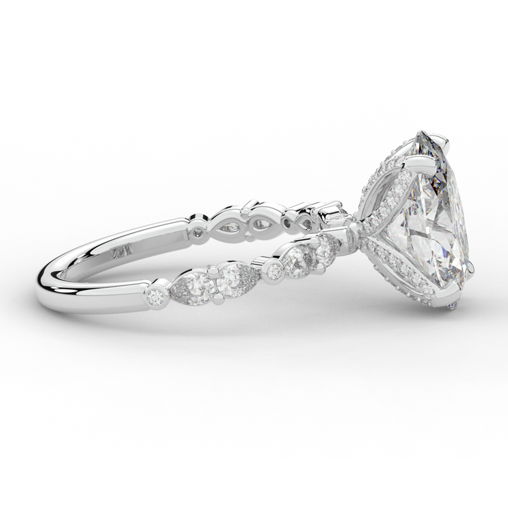 3.60CT.TW OVAL LAB DIAMOND SOLITAIRE ENGAGEMENT RING - Nazarelle