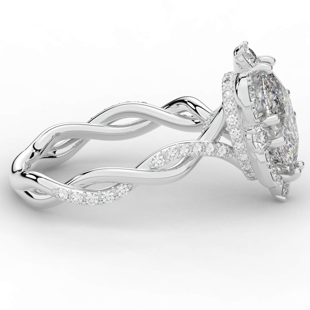 2.70CT.TW OVAL LAB DIAMOND HALO ENGAGEMENT RING - Nazarelle