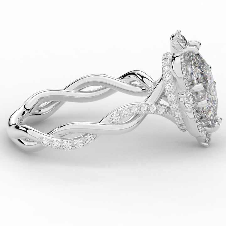 2.70CT.TW OVAL LAB DIAMOND HALO ENGAGEMENT RING - Nazarelle