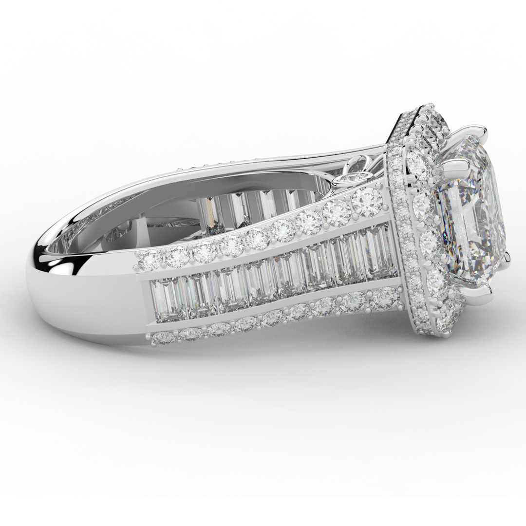 6.10CT.TW ASCHER LAB DIAMOND HALO ENGAGEMENT RING - Nazarelle