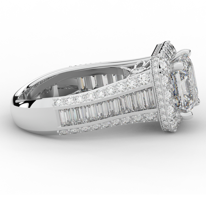 6.10CT.TW ASCHER LAB DIAMOND HALO ENGAGEMENT RING - Nazarelle