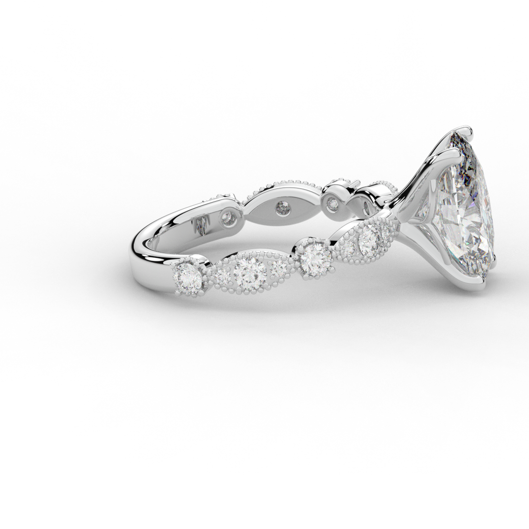 3.50CT.TW OVAL LAB DIAMOND SOLITAIRE ENGAGEMENT RING - Nazarelle