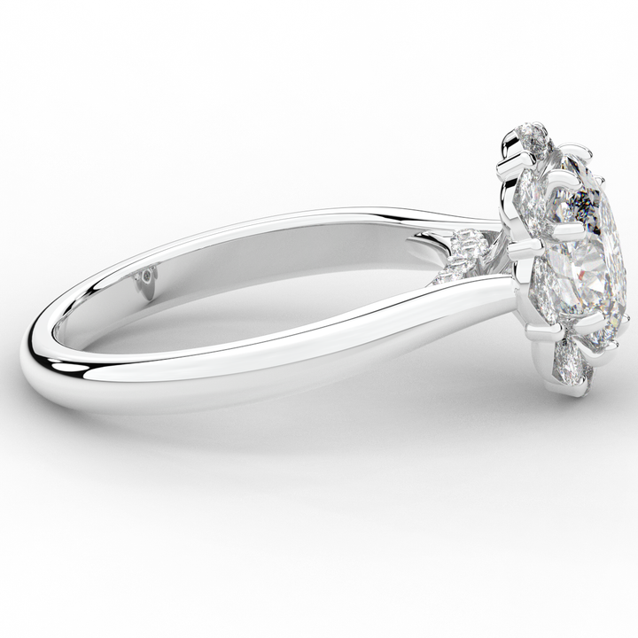1.90CT.TW OVAL LAB DIAMOND HALO ENGAGEMENT RING - Nazarelle