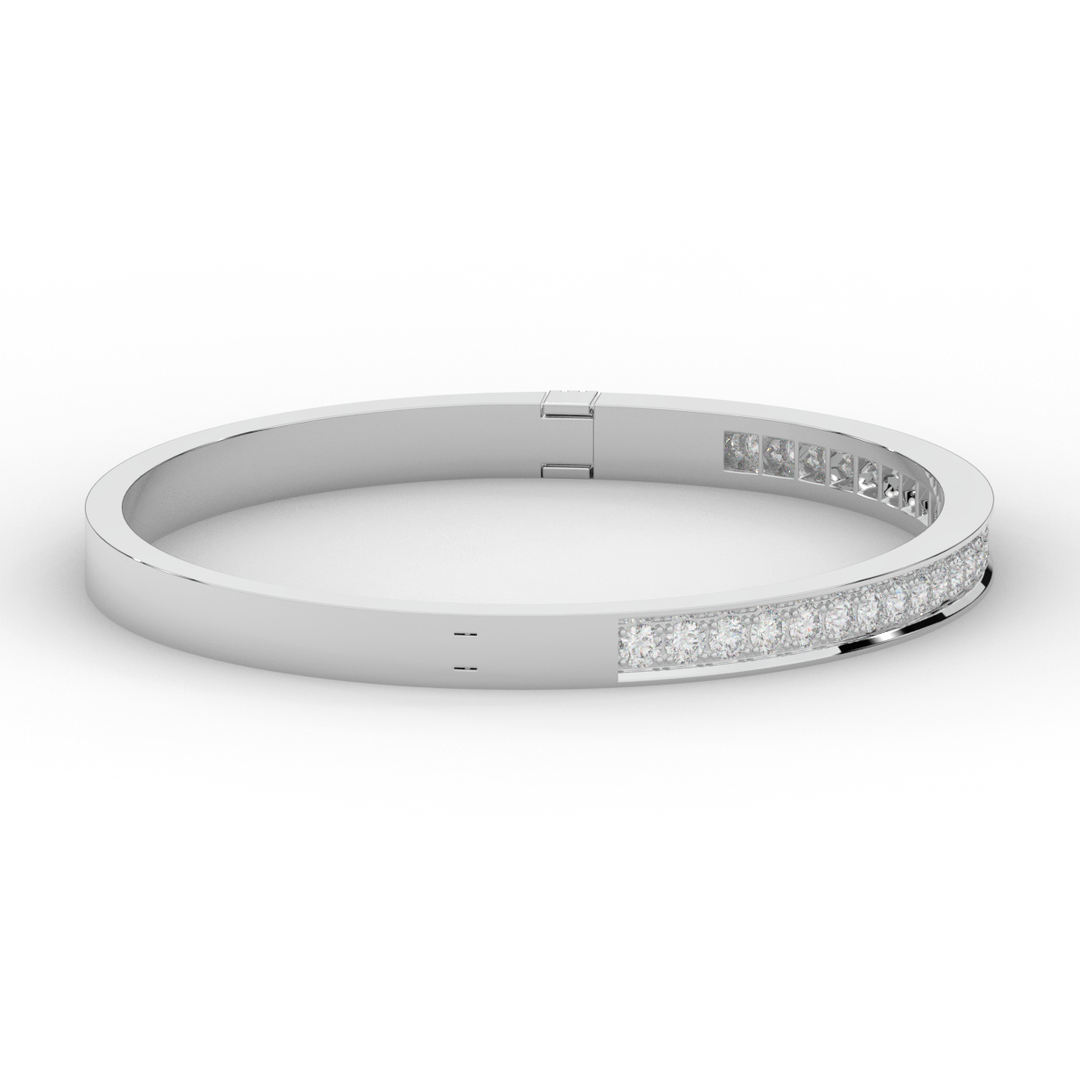 1.25CT.TW ROUND LAB DIAMOND BANGLE - Nazarelle