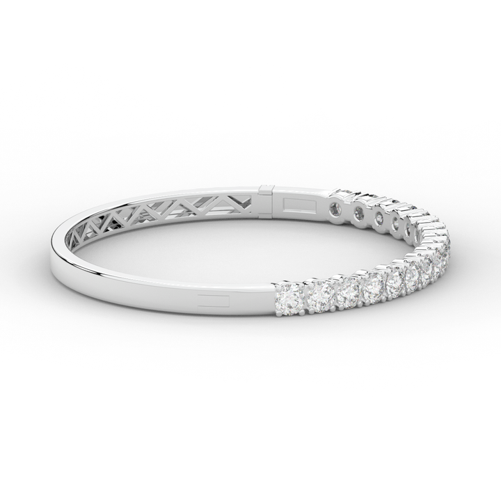 5.00CT.TW ROUND LAB DIAMOND BANGLE - Nazarelle
