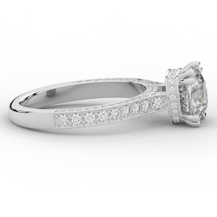 2.60CT.TW CUSHION LAB DIAMOND SOLITAIRE ENGAGEMENT RING - Nazarelle