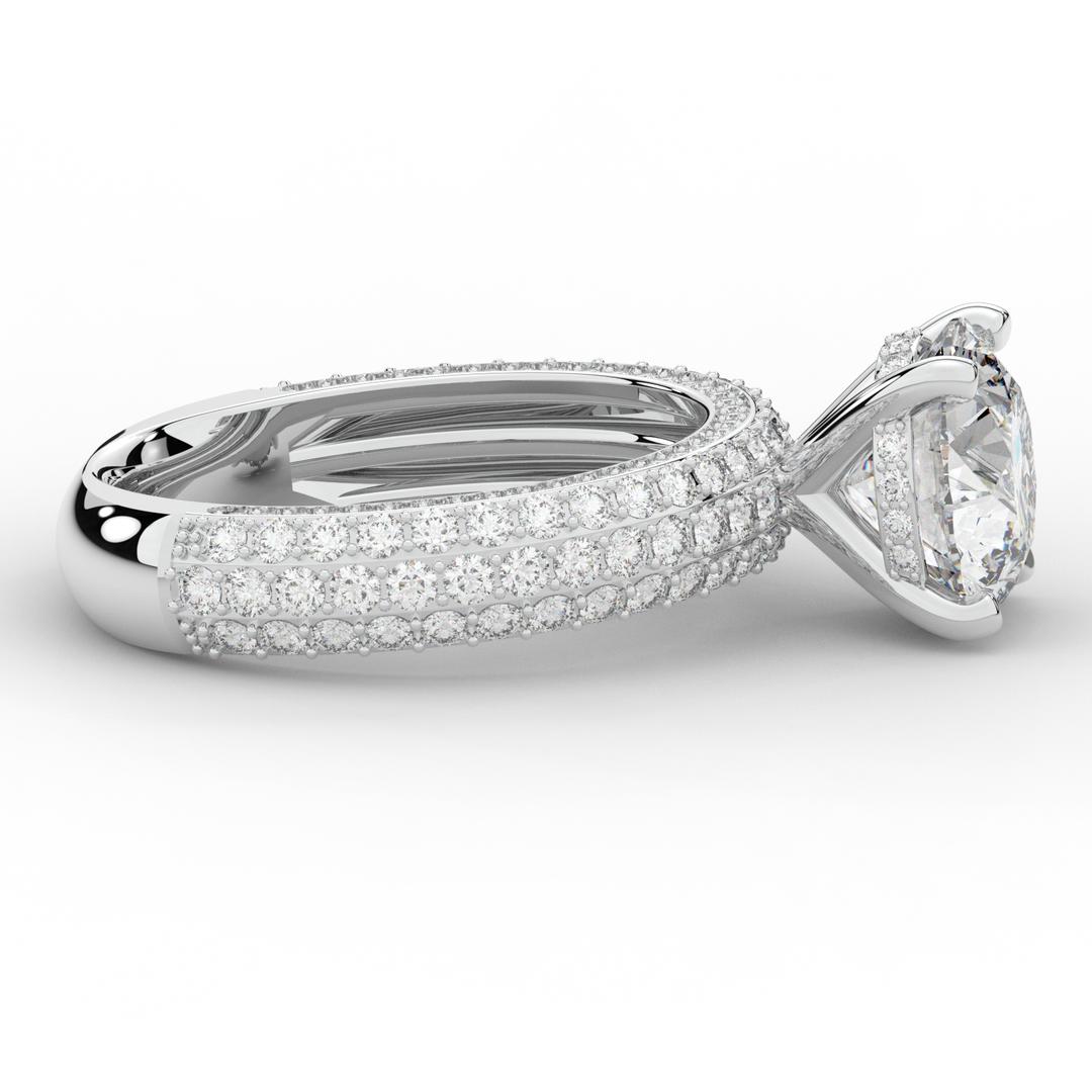 4.80CT.TW ROUND LAB DIAMOND UNDERHALO ENGAGEMENT RING - Nazarelle