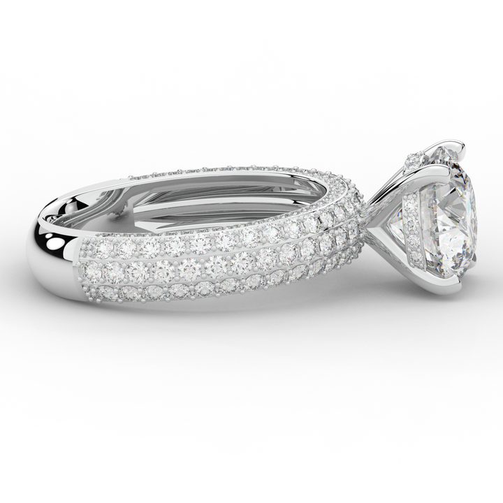 4.80CT.TW ROUND LAB DIAMOND UNDERHALO ENGAGEMENT RING - Nazarelle