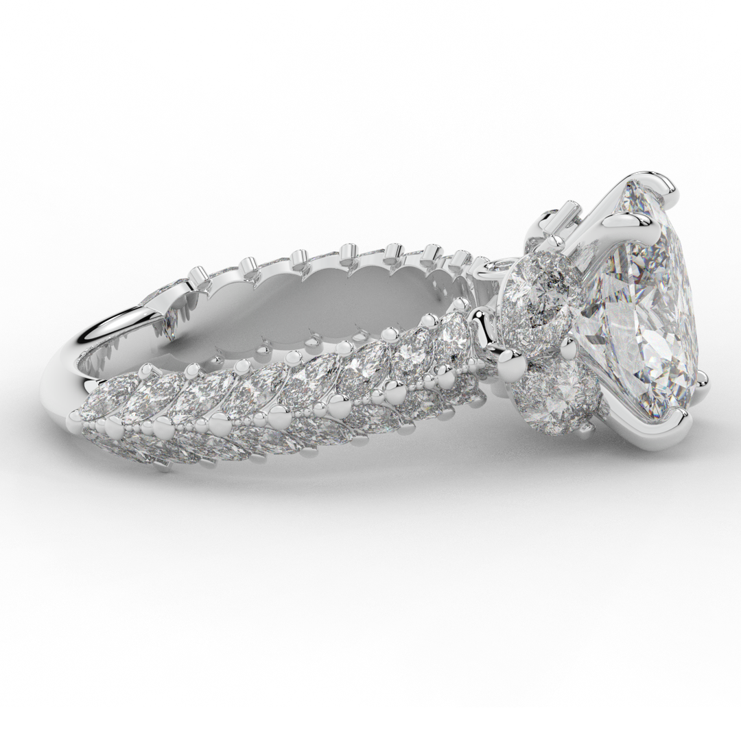 5.25CT.TW OVAL LAB DIAMOND HALO ENGAGEMENT RING - Nazarelle